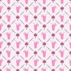 Seamless pattern of ice cream cocktail and line N2