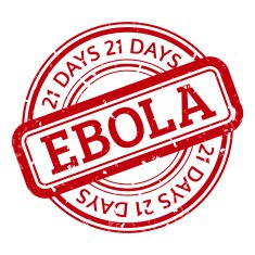 Red stamp with Ebola concept text on white background