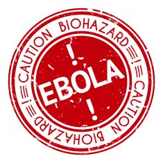 Red stamp with Ebola concept text on white background N2