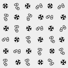 Geometric simple monochrome minimalistic vector holiday pattern umbrellas and flip N4