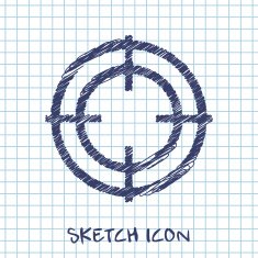 vector sketch icon of crosshair