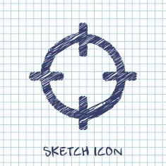 vector sketch icon of crosshair N2