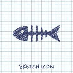 vector sketch icon of fishbone N2