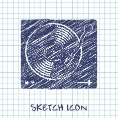 vinyl player vector sketch icon