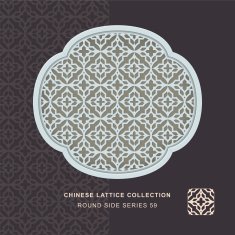 Chinese window tracery round side frame 59 cross geometry
