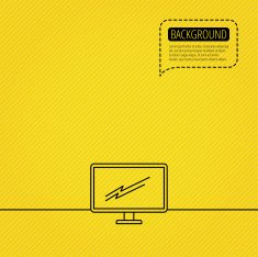 PC monitor icon Led TV sign