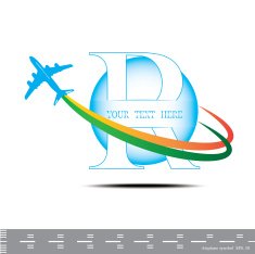 Airplane symbol Letter Travel background with aircraft