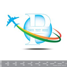 Airplane symbol Letter Travel background with aircraft N3