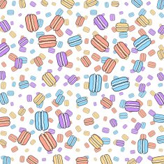 Background of scattered colored doodle macaroon for design N3