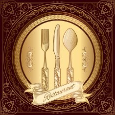 Golden restaurant menu design