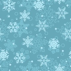 Seamless pattern of snowflakes white on light blue N2