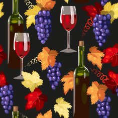 Seamless wine and grape
