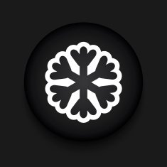 Vector modern snowflake black circle icon
