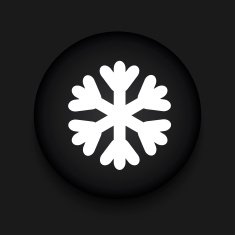 Vector modern snowflake black circle icon N2