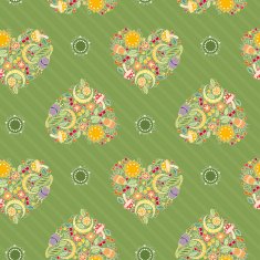 Pattern with Floral Hearts N2