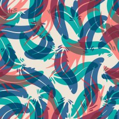 Seamless colorful background with abstract feathers
