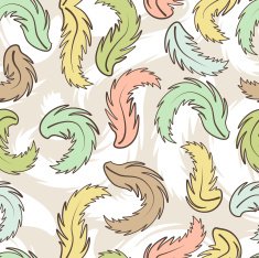 Seamless colorful background with abstract feathers N3
