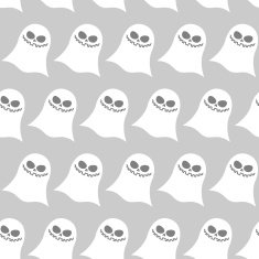 White funny ghost seamless pattern Vector backgrounds for Hallo