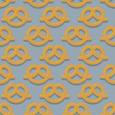 Pretzel seamless pattern Beer snack vector background Ornament