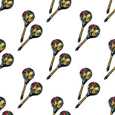 Vector wooden spoons in the Russian national style illustration