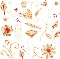 Set of vector illustrations different colors and patterns
