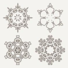 Intricate Henna Lines Painted Flowers Set