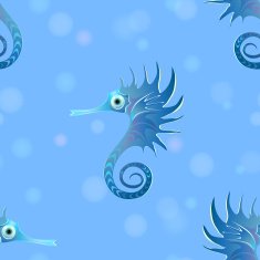 Seamless tropical pattern with sea horse N2