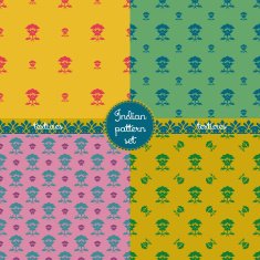 Vintage set of four Indian tissue patterns N2