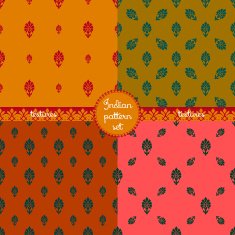 Vintage set of four Indian tissue patterns N3