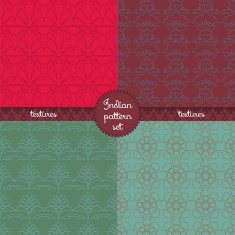 Vintage set of four Indian tissue patterns N4