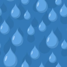 Rain seamless pattern Vector background of Blue water drops