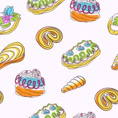 Seamless pattern with cakes N6
