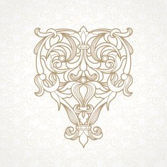 Vector floral pattern in Victorian style N2
