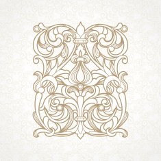 Vector floral pattern in Victorian style N3