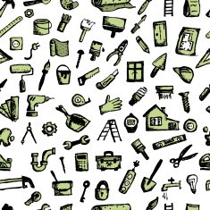 House repair seamless pattern for your design