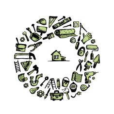 Repair home background sketch for your design N4