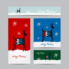 Funny goat santa Christmas cards design N4
