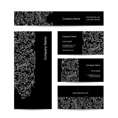 Business cards design floral ornament N2