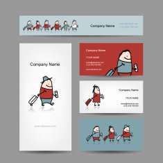 Design of business cards traveler with suitcase