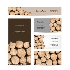 Business cards design stack of wood