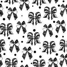 hand-drawn doodle seamless pattern with bows