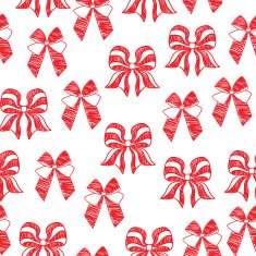 hand-drawn doodle seamless pattern with bows N3
