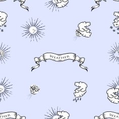 The seamless pattern with weather symbols and ribbon N2