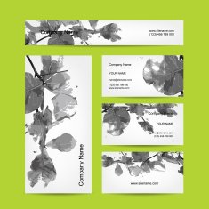 Business cards design abstract leaf background N2