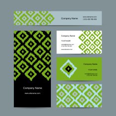 Business cards design geometric fabric pattern