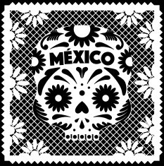 Mexican Skull - Orange Cut Out Paper