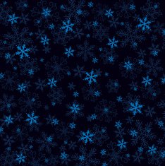Dark blue christmas background with many snowflakes vector