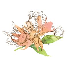 Greeting card floral element