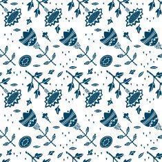 Blue floral seamless pattern N4