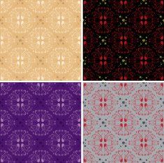 dark and light seamless floral patterns for background - vector